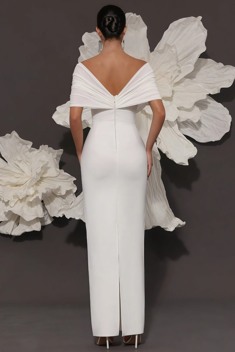 Oonan White Strapless Mesh Midi Dress