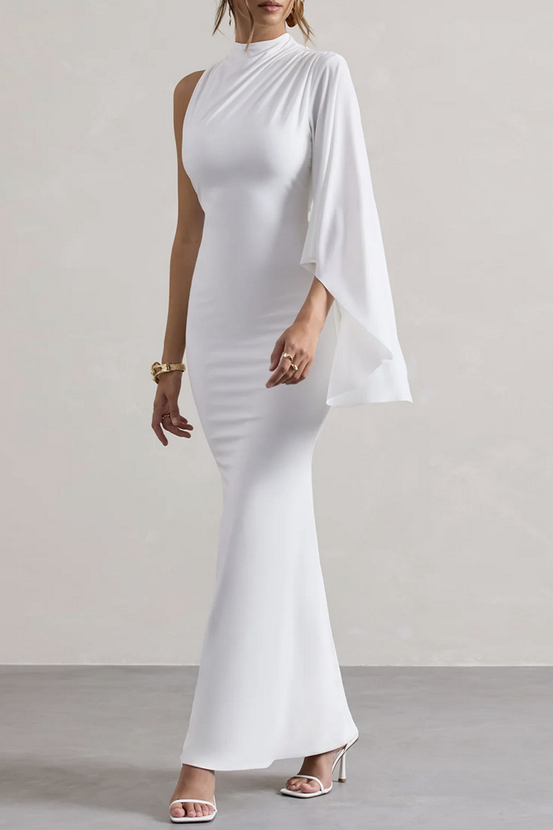 Irregular Half a Turtleneck One Step Skirt Dresses