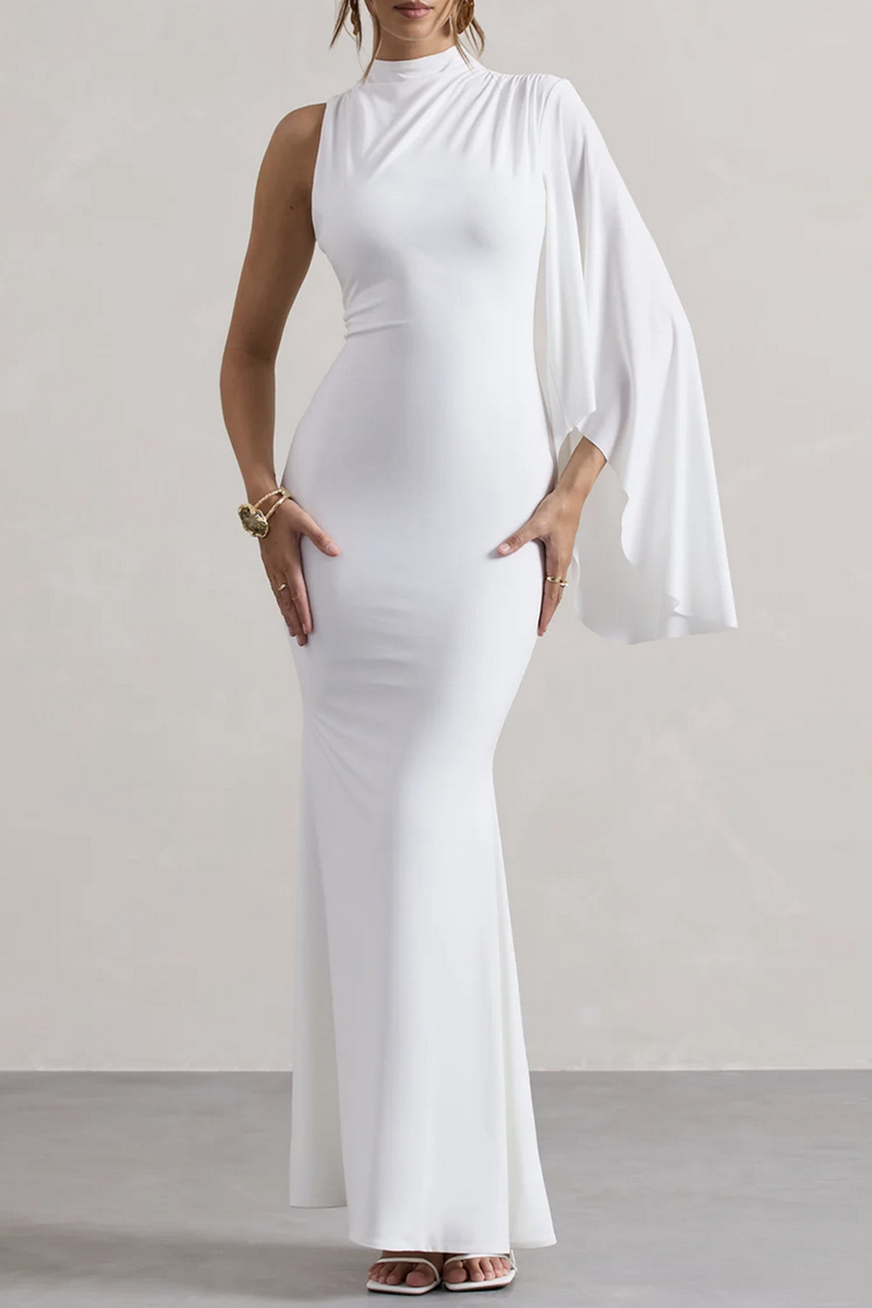Irregular Half a Turtleneck One Step Skirt Dresses