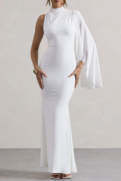 Irregular Half a Turtleneck One Step Skirt Dresses