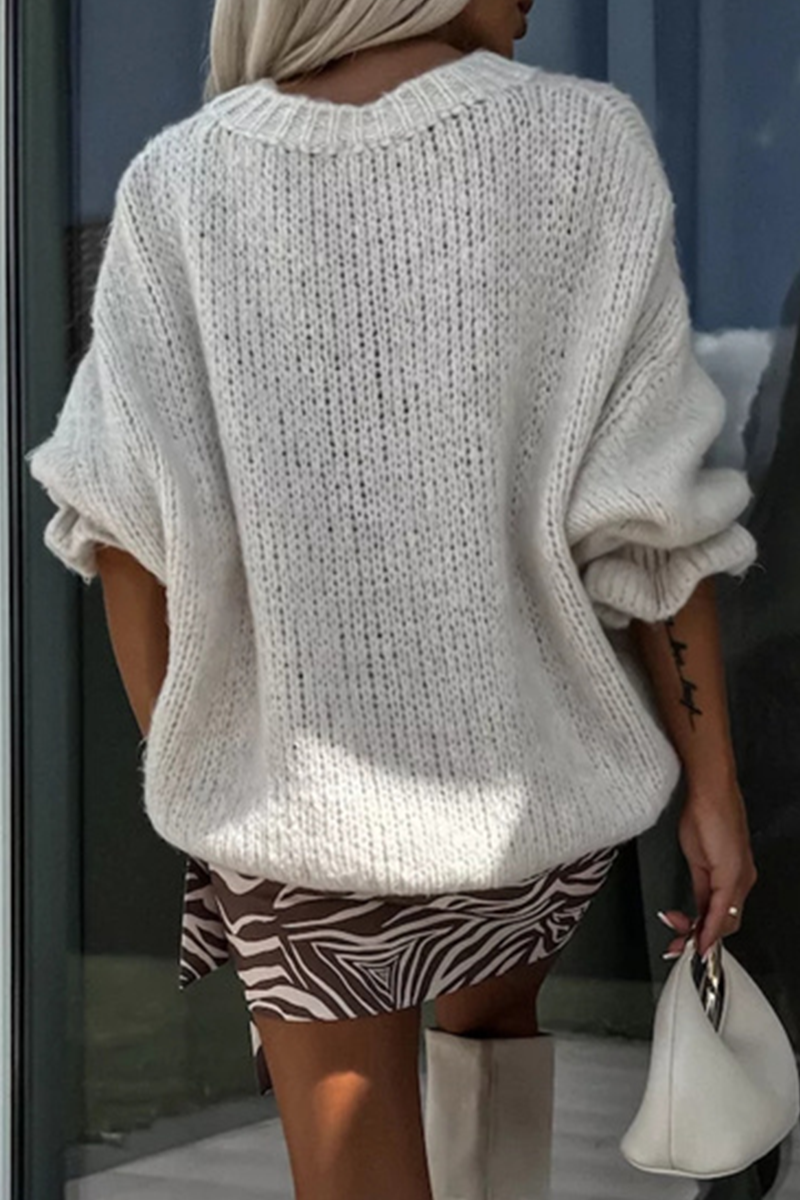 Ruffle Weave O Neck Sweaters(4 Colors)