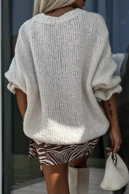 Ruffle Weave O Neck Sweaters(4 Colors)
