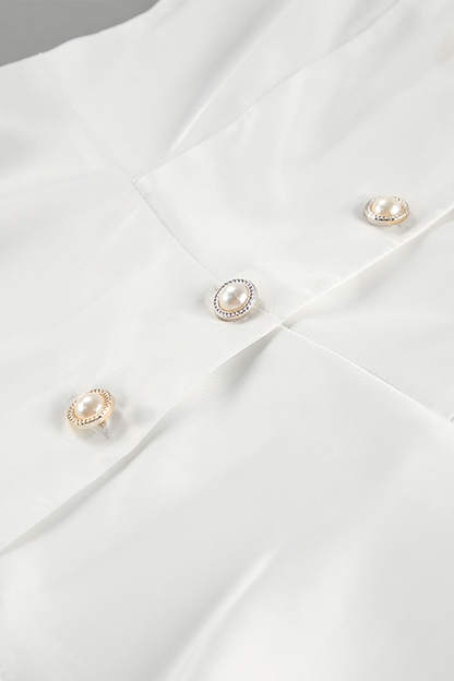 Color Buttons Off Shoulder Blouses