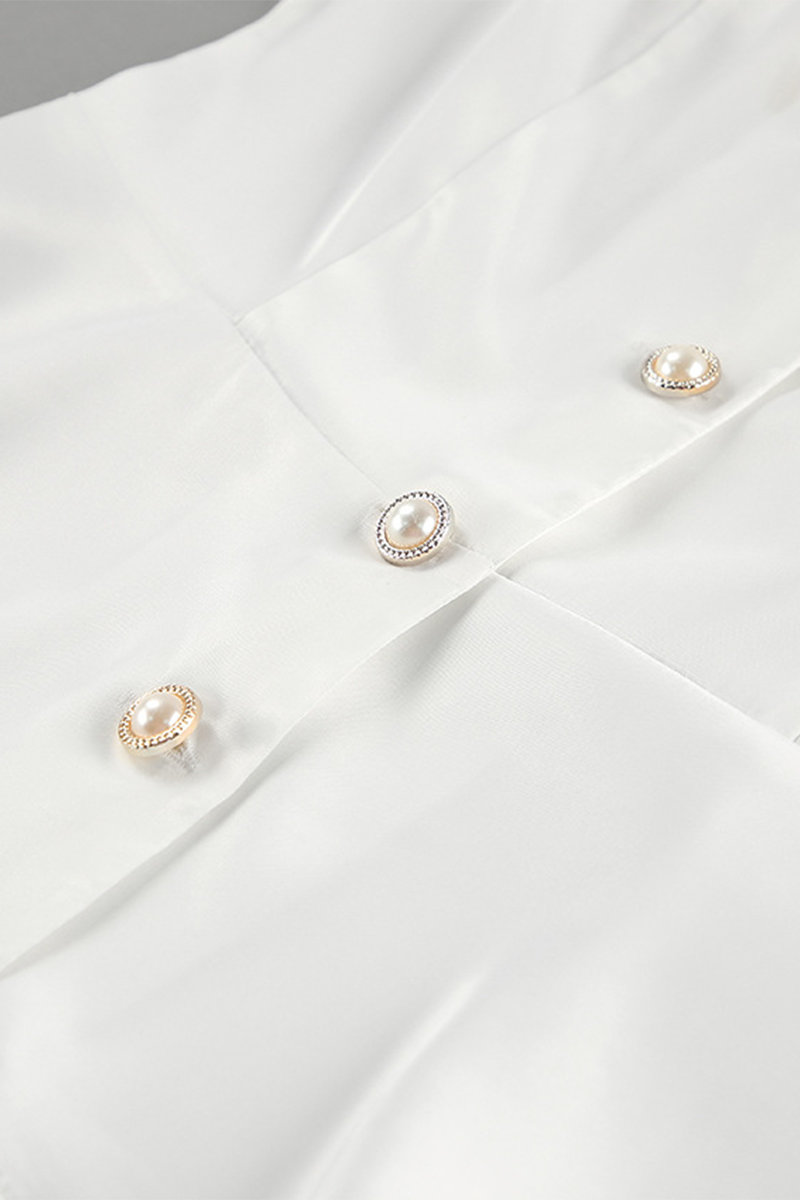 Color Buttons Off Shoulder Blouses