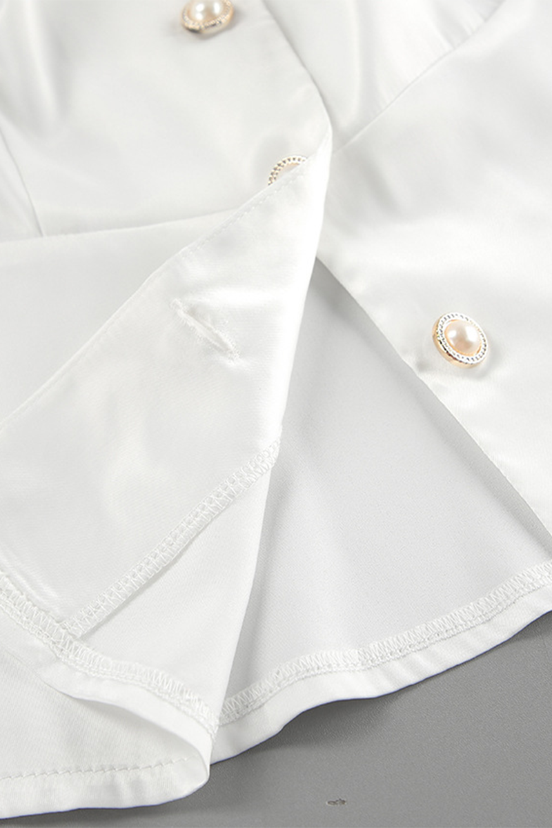 Color Buttons Off Shoulder Blouses