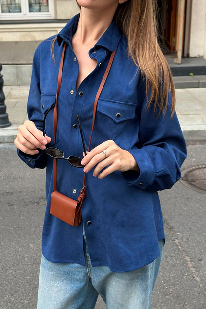 Daily Buttons Turndown Collar Blouses