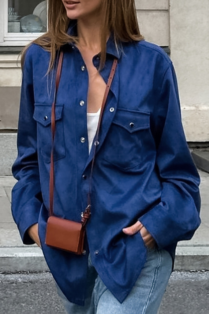Daily Buttons Turndown Collar Blouses