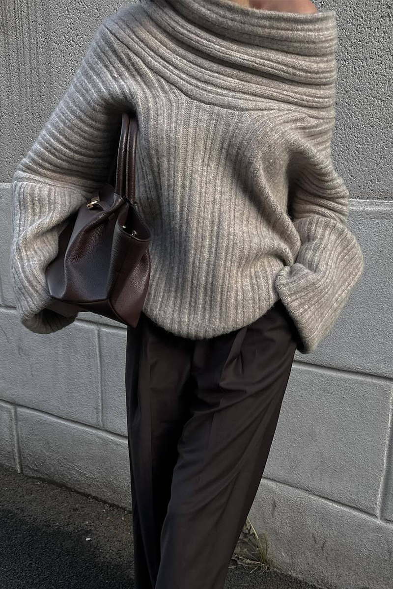 Color Irregular Potholes Off Shoulder Sweaters(5 Colors)
