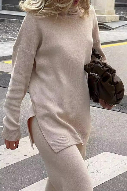 Color Slit Turtleneck Sweaters(8 Colors)