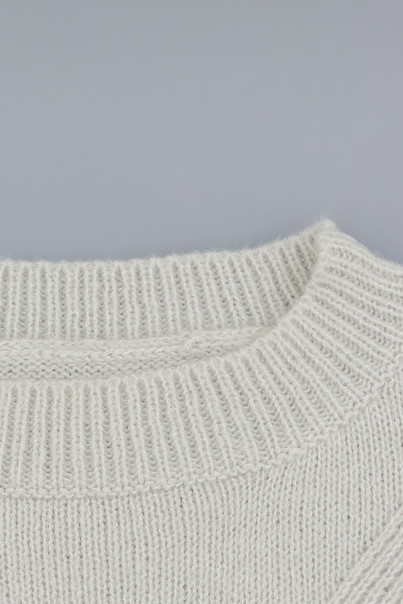 Color Weave O Neck Sweaters