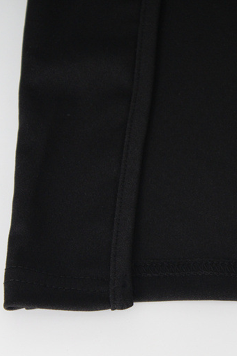 Rhinestone Fringed Trim Slit Turtleneck Wrapped Skirt Dresses