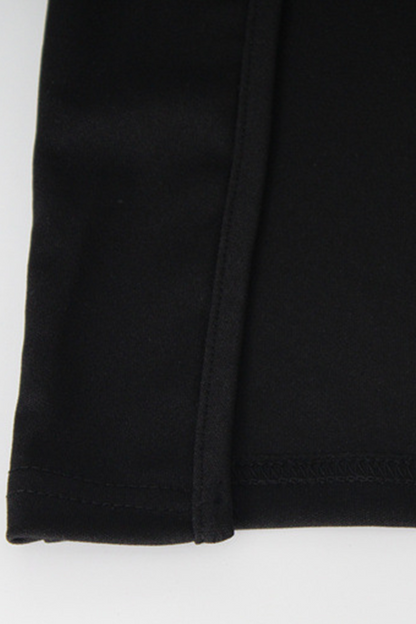 Rhinestone Fringed Trim Slit Turtleneck Wrapped Skirt Dresses