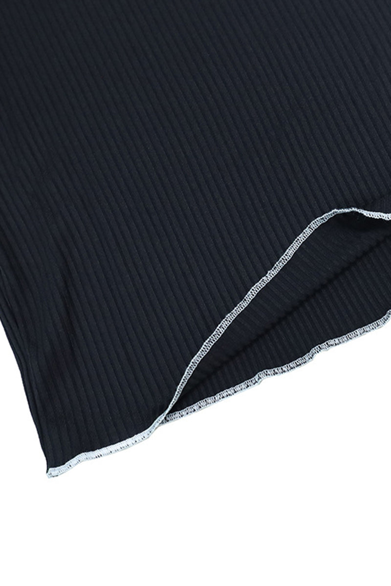 Stringy Selvedge Contrast Off Shoulder One Step Skirt Dresses