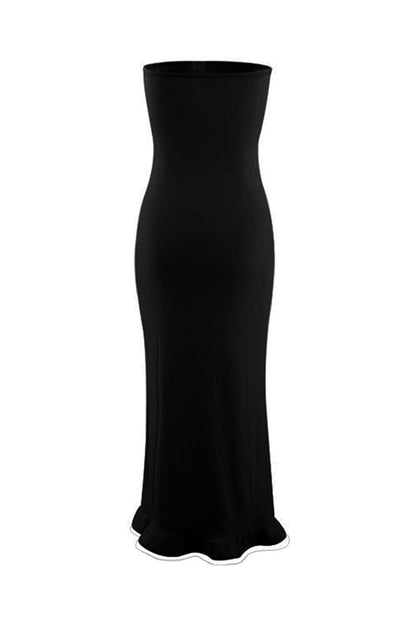 Stringy Selvedge Strapless One Step Skirt Dresses(3 Colors)