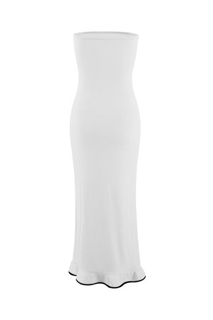 Stringy Selvedge Strapless One Step Skirt Dresses(3 Colors)
