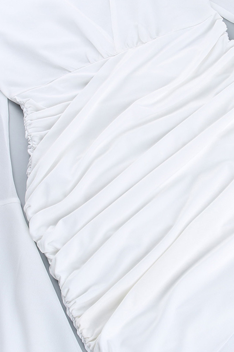 Ruched V Neck Wrapped Skirt Dresses