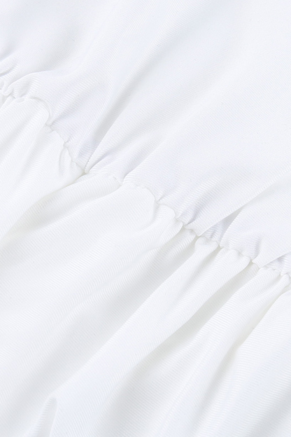 Ruched V Neck Wrapped Skirt Dresses
