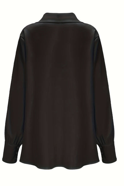Color Ruched V Neck Blouses(4 Colors)