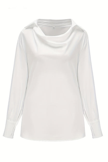 Color Ruched V Neck Blouses(4 Colors)