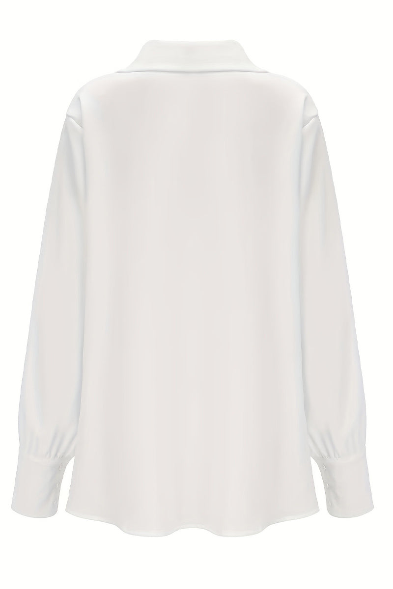 Color Ruched V Neck Blouses(4 Colors)