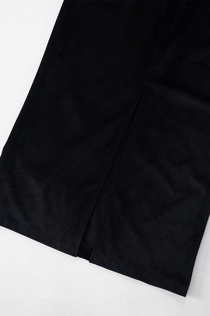 Zipper Contrast Turndown Collar One Step Skirt Dresses