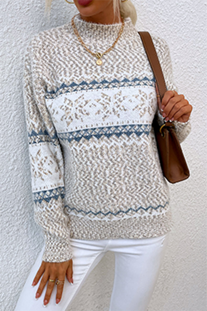 Snowflakes Basic Half a Turtleneck Sweaters(4 Colors)