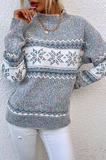 Snowflakes Basic Half a Turtleneck Sweaters(4 Colors)