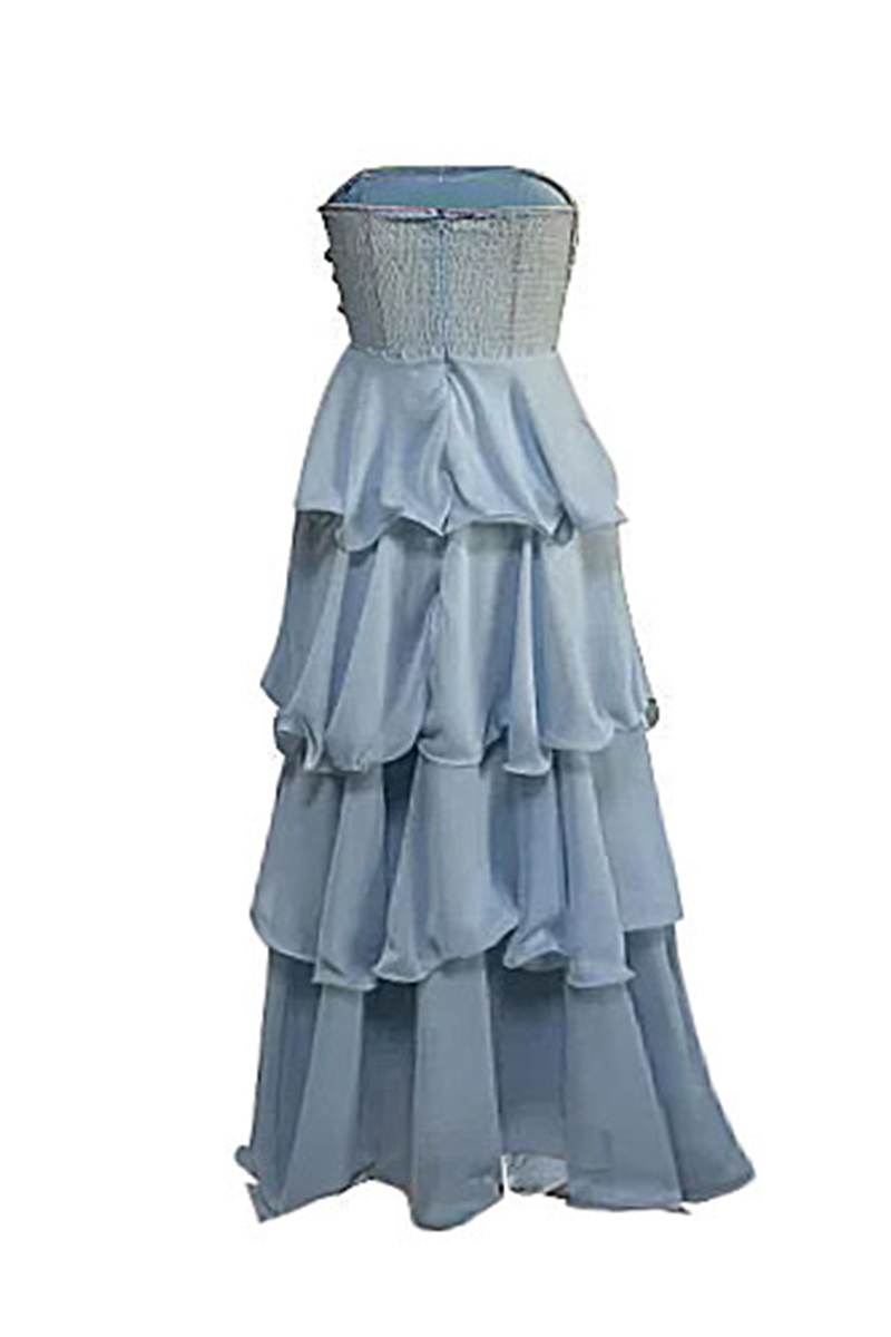 Backless Ruffle Strapless Cake Skirt Dresses(5 Colors)