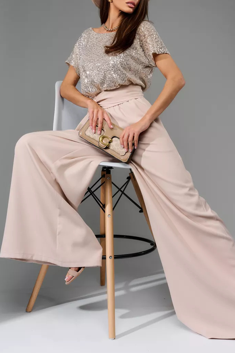Daily Sequins Strap Design O Neck Loose Jumpsuits(5 Colors)