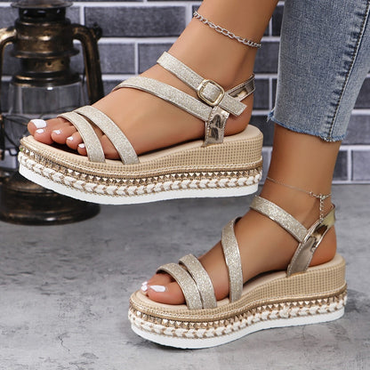 Silver Zipper Hollow Sandals