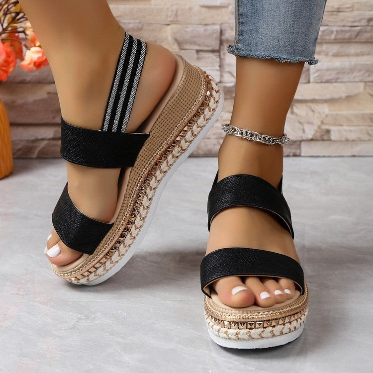 Silver Zipper Hollow Sandals