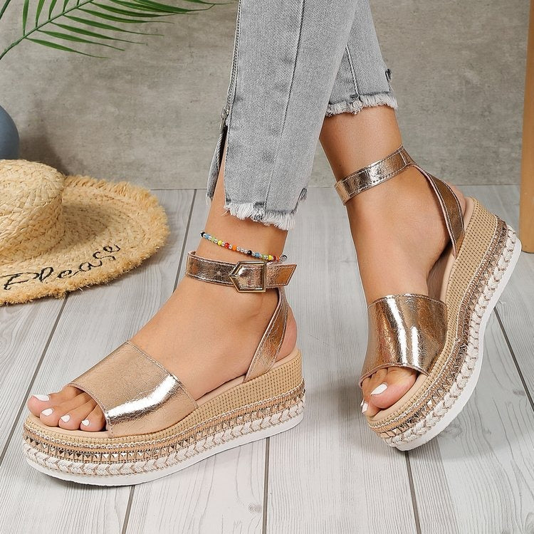 Silver Zipper Hollow Sandals