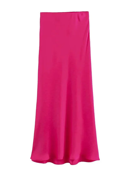 White High Waist Slim Maxi Skirt – Patchwork Summer Long Skirt