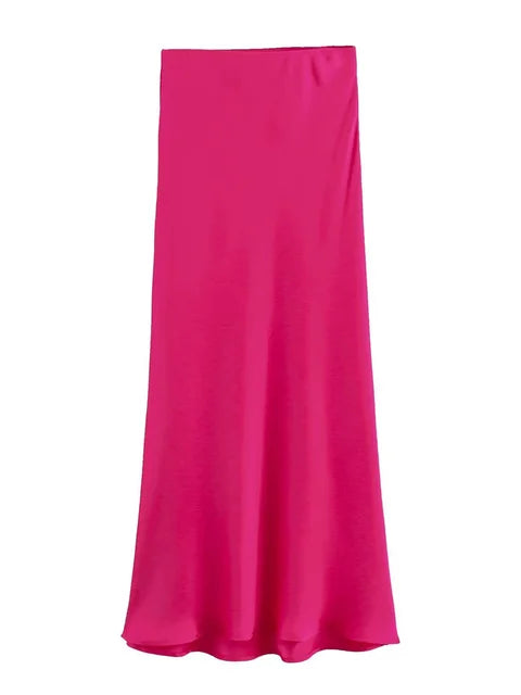 White High Waist Slim Maxi Skirt – Patchwork Summer Long Skirt