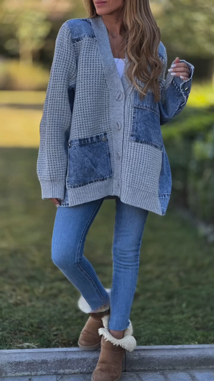 Spliced Knitted Coat