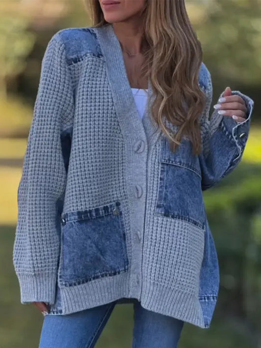 Spliced Knitted Coat