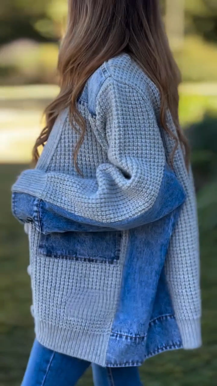 Spliced Knitted Coat