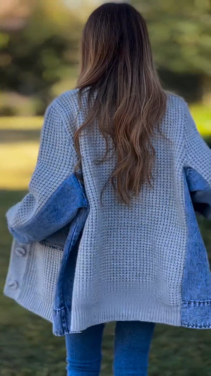 Spliced Knitted Coat