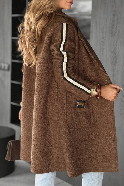 Collar Vertical Stripe Coat