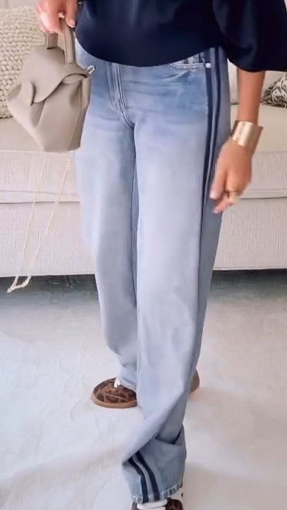 Wash Vertical Pattern Sweatpant Jean