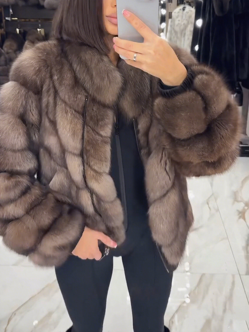 Plush Spliced Temperament Coat