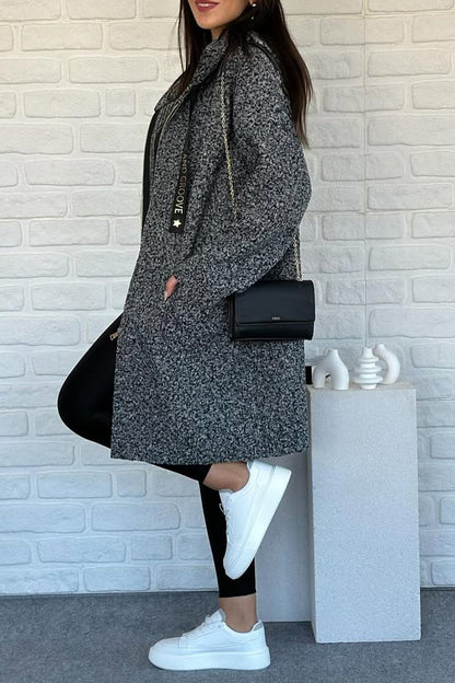 Hooded Drawstring Coat