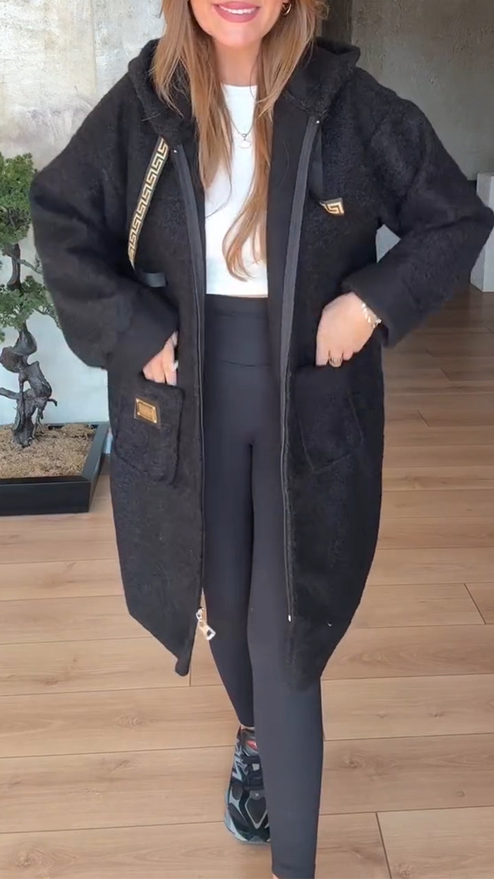 Hooded Drawstring Coat