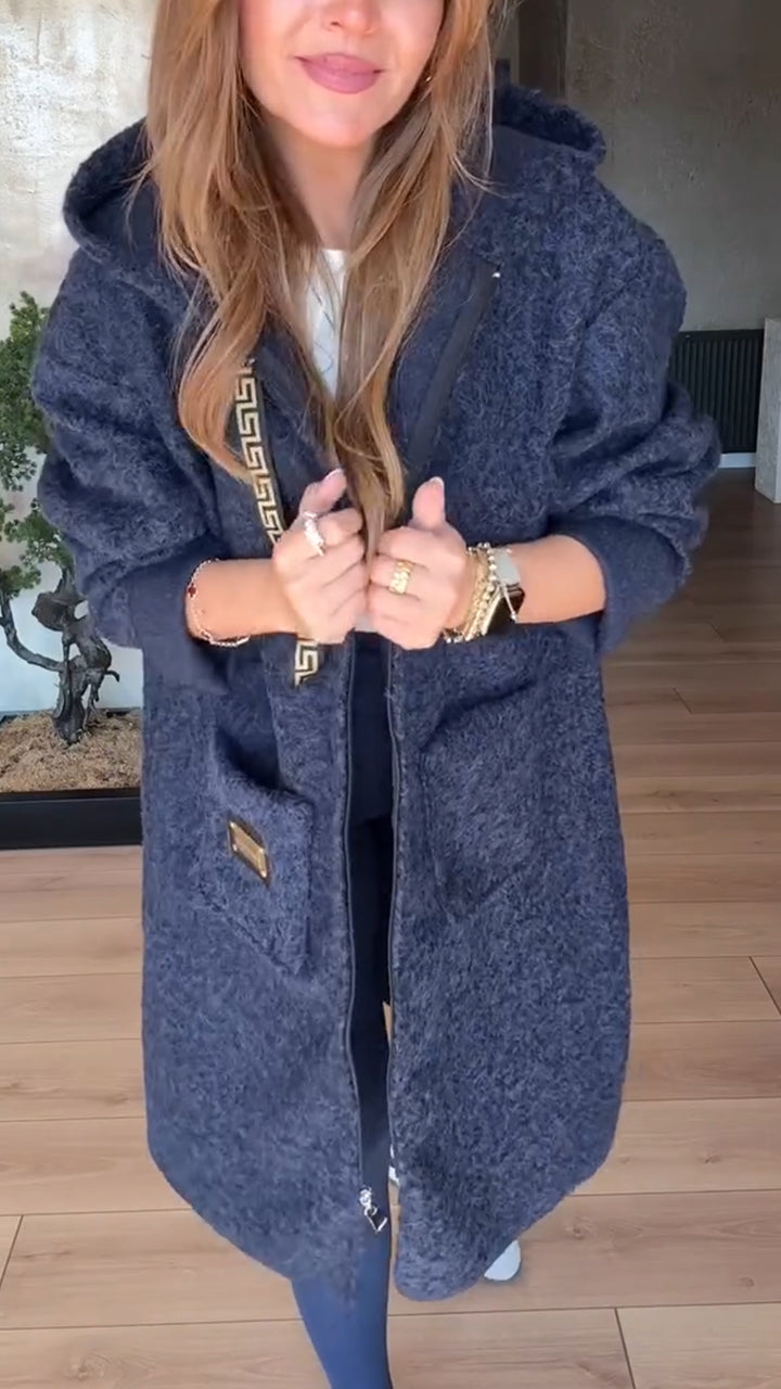 Hooded Drawstring Coat