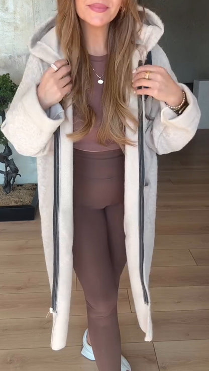 Hooded Drawstring Coat