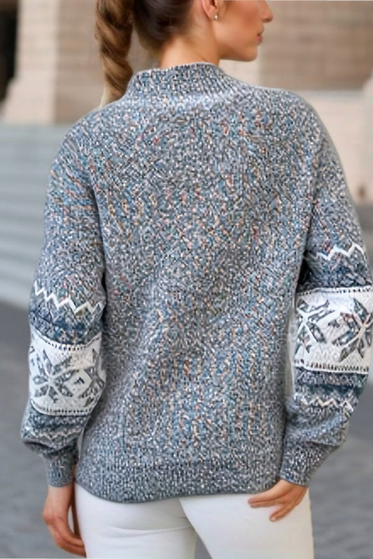 Christmas Turtleneck Snowflake Sweater
