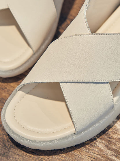 Summer Leather Low Heel Sandals Zz1001