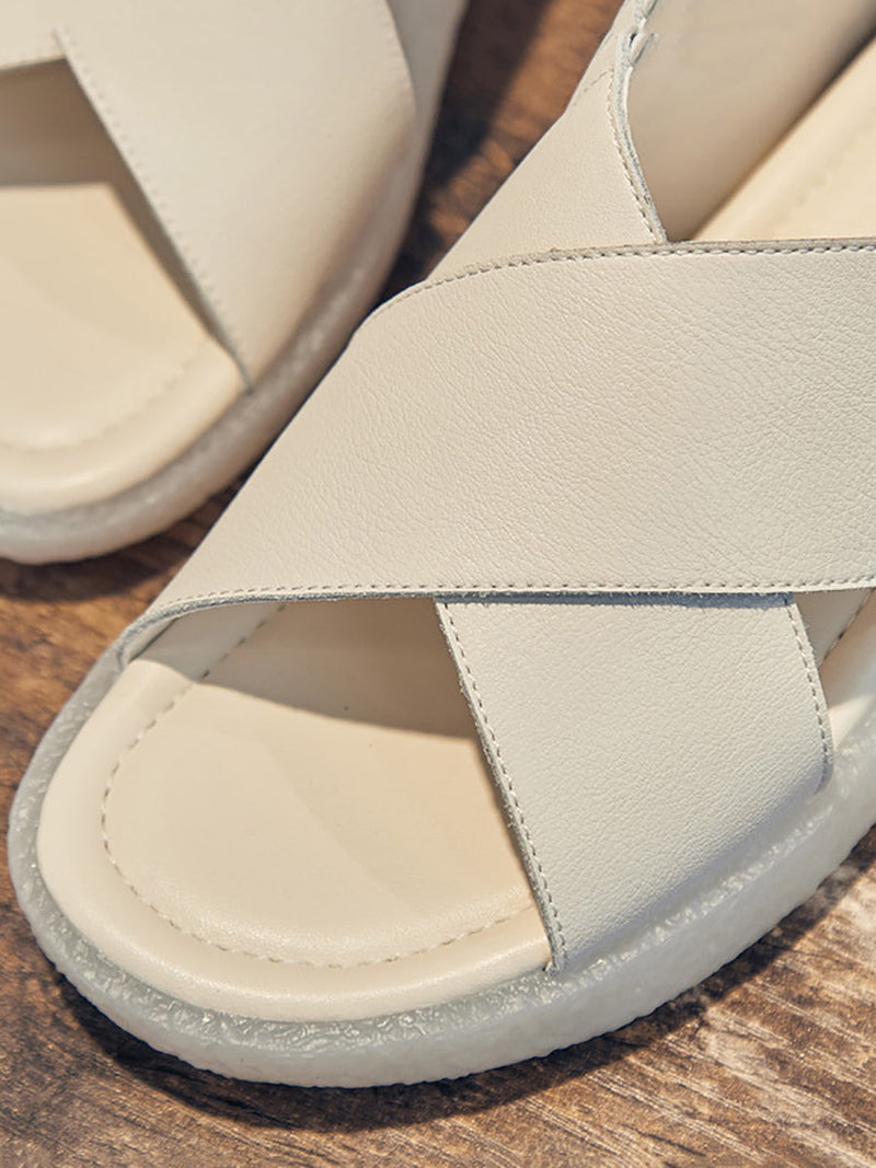 Summer Leather Low Heel Sandals Zz1001