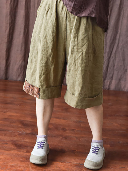 Patch Stitching Loose Short Pants Hh052