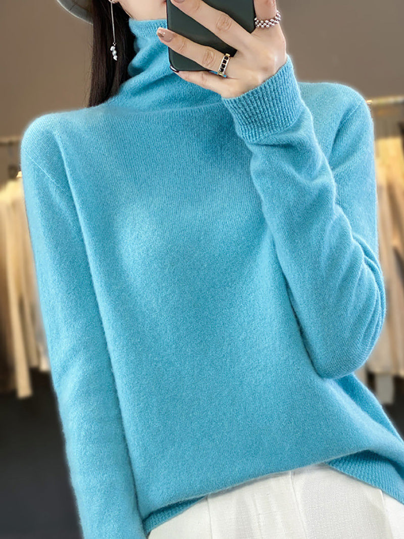 Autumn Turtleneck 100%wool Soft Sweater Ba1037